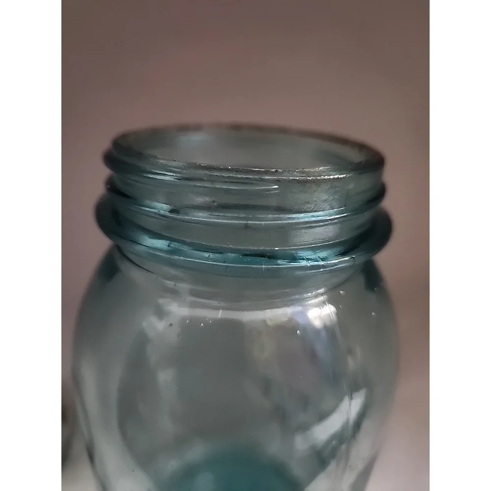 Vintage Ball Perfect Mason Jar Aqua Blue Glass with Zinc Lid and Glass Liner 6
